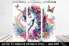 Colorful Watercolor Unicorn | 20 Oz Tumbler Product Image 2
