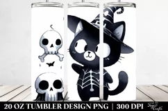 Simple Funny Black Cat Clipart, High-Res 20 Oz Tumbler Product Image 2