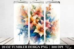 Stained Lobelia Flower Summer 20 Oz Tumbler Product Image 2