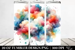 Colorful Watercolor Cloud | 20 oz Tumbler Product Image 2