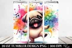 Vibrant Dancing Baby Pug | 20 oz Tumbler Product Image 2