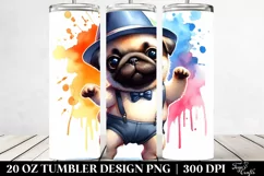 Vibrant Dancing Baby Pug | 20 oz Tumbler Product Image 2