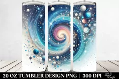 Colorful Glittery Blue Background | 20 oz Tumbler Product Image 2