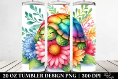 Cute Baby Turtle Sleeping in a Flower | 20 oz Tumbler Product Image 2
