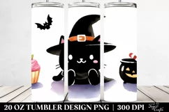 Funny Black Cat Halloween Clipart, High-Res 20 Oz Tumbler Product Image 2