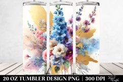 Watercolor Abstract Vibrant Bouquet Gold Foil | 20 oz Product Image 2