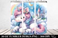 Watercolor Pastel Cute Baby Unicorn Enchanted Castle | 20 oz Product Image 2