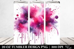 Colorful Magenta Watercolor Splash | 20 Oz Tumbler Product Image 2