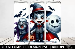 Watercolor Vampire Clipart, Transparent 20 Oz Tumbler Product Image 2