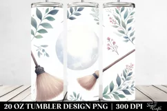 Watercolor Broomstick Simple Image | 20 oz Tumbler Product Image 2