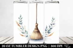 Watercolor Broomstick Simple Image | 20 oz Tumbler Product Image 2