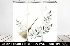Watercolor Broomstick Simple Image | 20 oz Tumbler Product Image 2