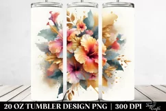 Watercolor Abstract Vibrant Bouquet Gold Foil | 20 oz Product Image 2