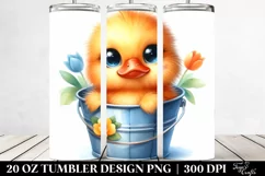 20 Oz Tumbler Sublimation | Colorful Smiling Cute Baby Duck Product Image 2