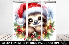 Cute Baby Sloth in Christmas Lights, 20 Oz Tumbler Product Image 2