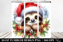 Cute Baby Sloth with Santa Hat, High-Res 20 Oz Tumbler Product Image 2