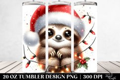 Cute Baby Sloth in Christmas Lights, 20 Oz Tumbler Product Image 2