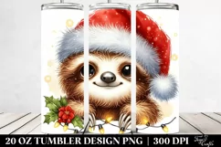 Cute Baby Sloth with Santa Hat, High-Res 20 Oz Tumbler Product Image 2