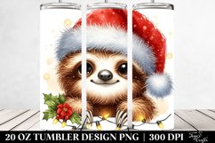 Cute Baby Sloth in Christmas Lights, 20 Oz Tumbler Product Image 2
