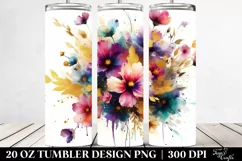 Vibrant Cosmos Bouquet Tumbler Design | 20 Oz Tumbler Product Image 2