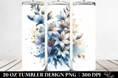 Glossy Lobelia with Golden Insertions | 20 Oz Tumbler Product Image 2