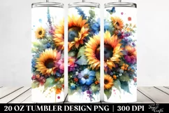 Washed Sunflowers Vibrant Retro | 20 oz Tumbler Product Image 2
