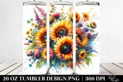 Washed Sunflowers Vibrant Retro | 20 oz Tumbler Product Image 2