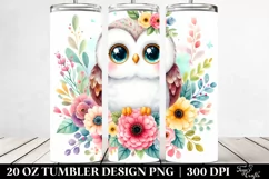 Colorful Cute Owl Floral | 20 Oz Tumbler Product Image 2