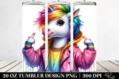 Cute Unicorn Raincoat Model | 20 oz Tumbler Product Image 2