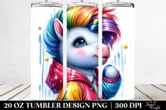 Cute Unicorn Raincoat Model | 20 oz Tumbler Product Image 2