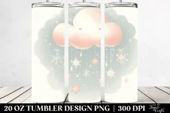 Cute Pastel Cloud Snowflakes | 20 oz Tumbler Product Image 2