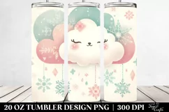 Cute Pastel Cloud Snowflakes | 20 oz Tumbler Product Image 2