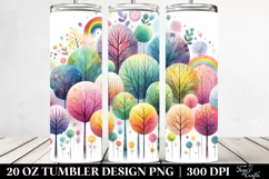 Colorful Pastel Rainbow Trees | 20 Oz Tumbler Product Image 2