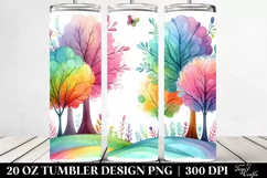 Colorful Pastel Rainbow Trees | 20 Oz Tumbler Product Image 2