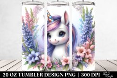 Cute Baby Unicorn Lobelia Frame | 20 Oz Tumbler Product Image 2