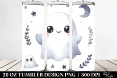Cute Ghost Watercolor | 20 oz Tumbler Product Image 2
