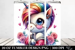 Cute Unicorn Playing Model | 20 oz Tumbler Product Image 2