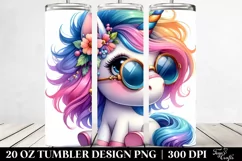 Cute Unicorn Playing with Cool Haircut | 20 oz Tumbler Product Image 2