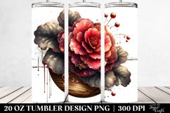 Glossy Begonia Tumbler Design | 20 Oz Tumbler Product Image 2