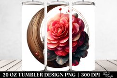 Glossy Begonia Tumbler Design | 20 Oz Tumbler Product Image 2