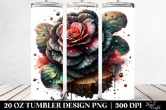 Detailed Begonia with Metallic Insertions | 20 oz Tumbler Product Image 2