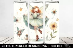 Vintage Excited Fairy Simple Image | 20 oz Tumbler Product Image 2