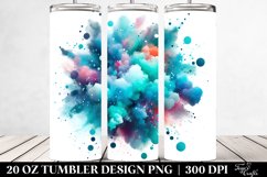 Colorful Cyan Watercolor Particles | 20 Oz Tumbler Product Image 2
