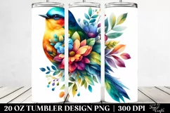 Abstract Vibrant Watercolor Bird | 20 oz Tumbler Product Image 2