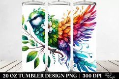 Abstract Vibrant Watercolor Bird | 20 oz Tumbler Product Image 2
