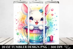 Colorful Vibrant Cute Bunny | 20 Oz Tumbler Product Image 2