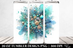 Cyan Gliterry Background with Metallic Insertions | 20 Oz Product Image 2