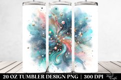 Cyan Gliterry Background with Metallic Insertions | 20 Oz Product Image 2
