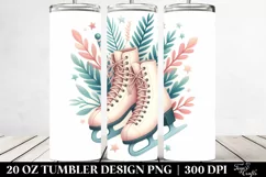 Vintage Ice Skates Christmas Clipart Product Image 2