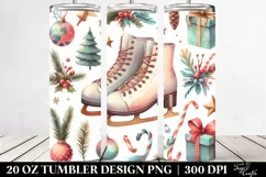 Vintage Ice Skates Christmas Clipart Product Image 2